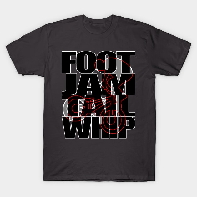 24" streettrials foot jam tail whip - bike TRIAL urban streetstyle - trialbike sports bicycle T-Shirt by ALLEBASIdesigns